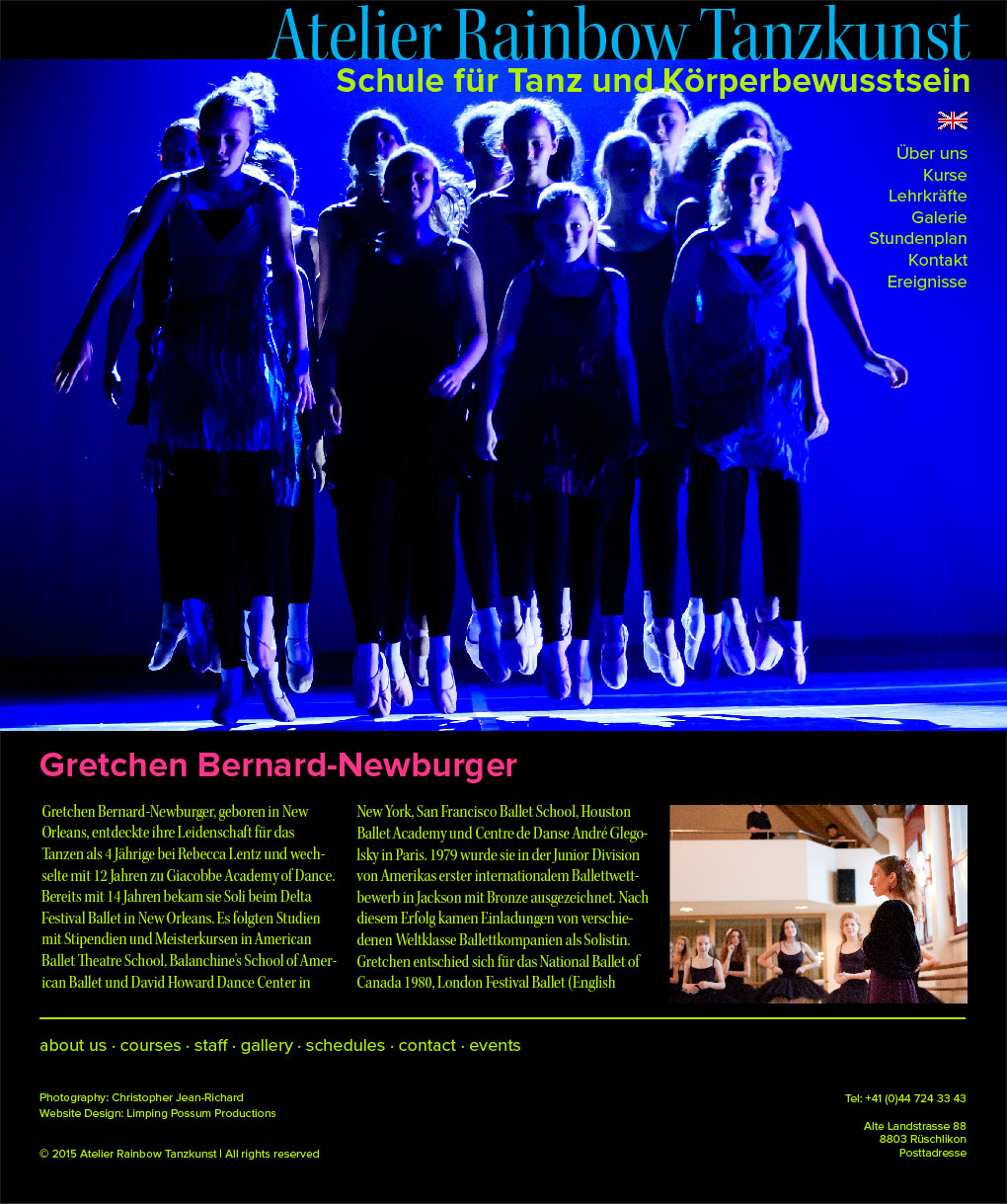concept: Website for Dance School Atelier Rainbow Tanzkunst